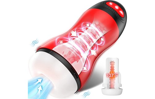 Adult Sex Toys - Male Masturbator Sucking, Vibrating, Stroking and Heating Masturbation Cup