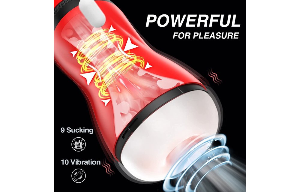Adult Sex Toys - Male Masturbator Sucking, Vibrating, Stroking and Heating Masturbation Cup