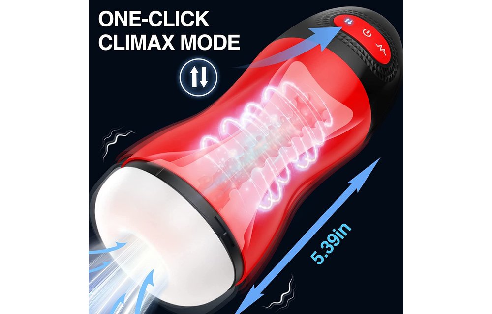 Adult Sex Toys - Male Masturbator Sucking, Vibrating, Stroking and Heating Masturbation Cup
