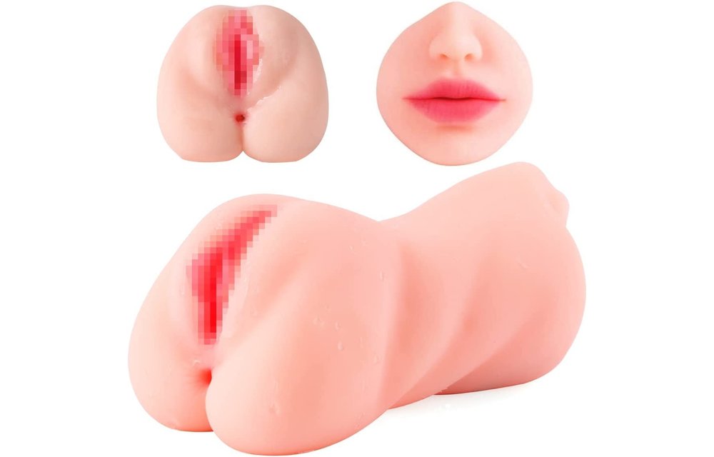 Adult Sex Toys - Male Masturbator 3D Realistic Masturbator Toy with 3 Holes