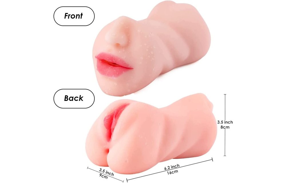 Adult Sex Toys - Male Masturbator 3D Realistic Masturbator Toy with 3 Holes