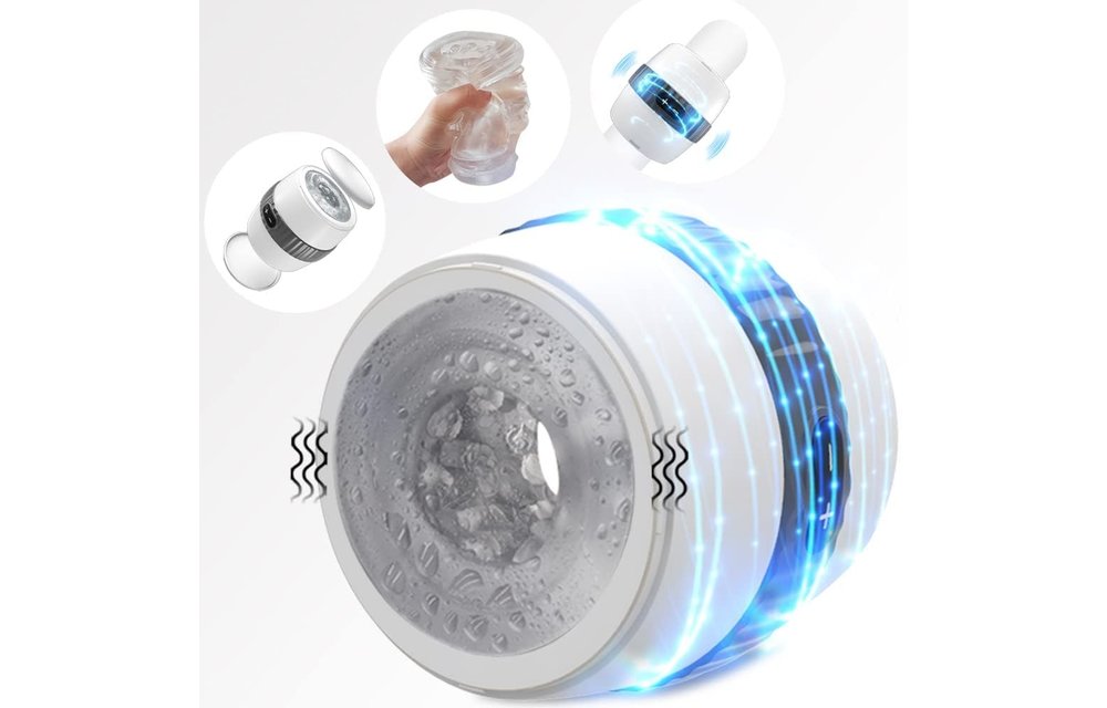 Adult Sex Toys -Male Masturbator Cup with Crystal Ribbed Tunnel in Open-Ended Stroker Vibrator