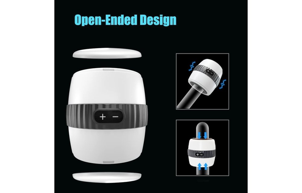 Adult Sex Toys -Male Masturbator Cup with Crystal Ribbed Tunnel in Open-Ended Stroker Vibrator