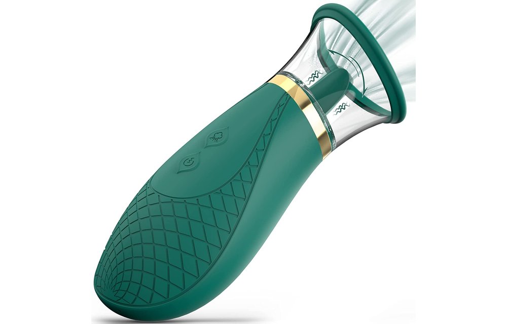 Adult Sex Toys - Clitoral Sucking Vibrator, 3 sucking and 9 Licking Modes for Woman Green