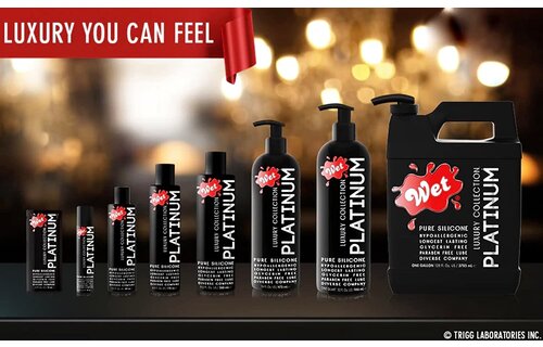 Sexual Lubricant - Wet Platinum Silicone Based Lubricant 4.2oz/124ml