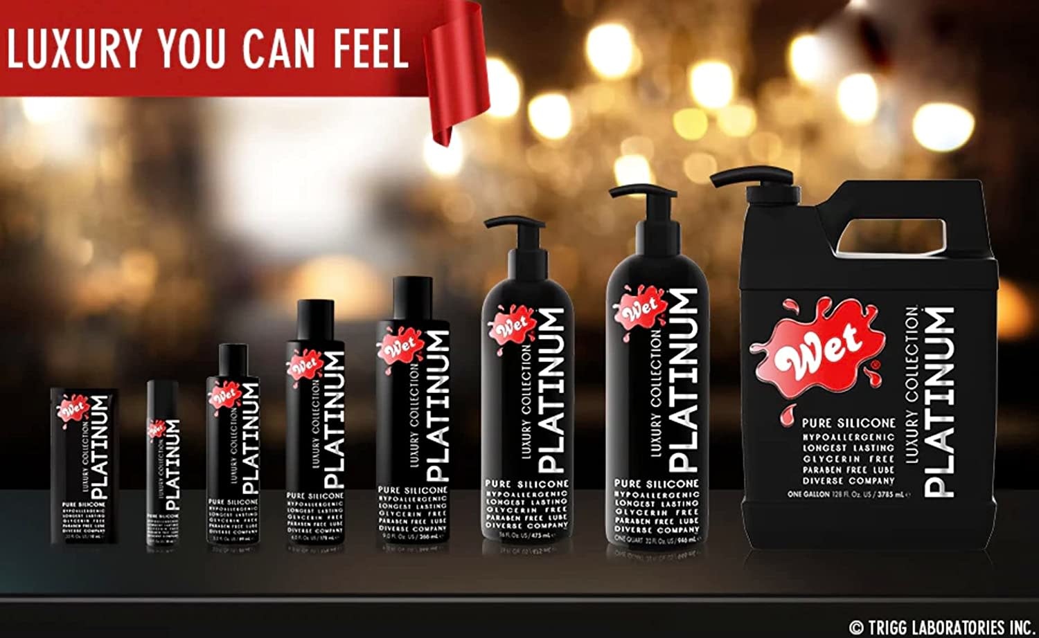 Sexual Lubricant - Wet Platinum Silicone Based Lubricant 4.2oz/124ml