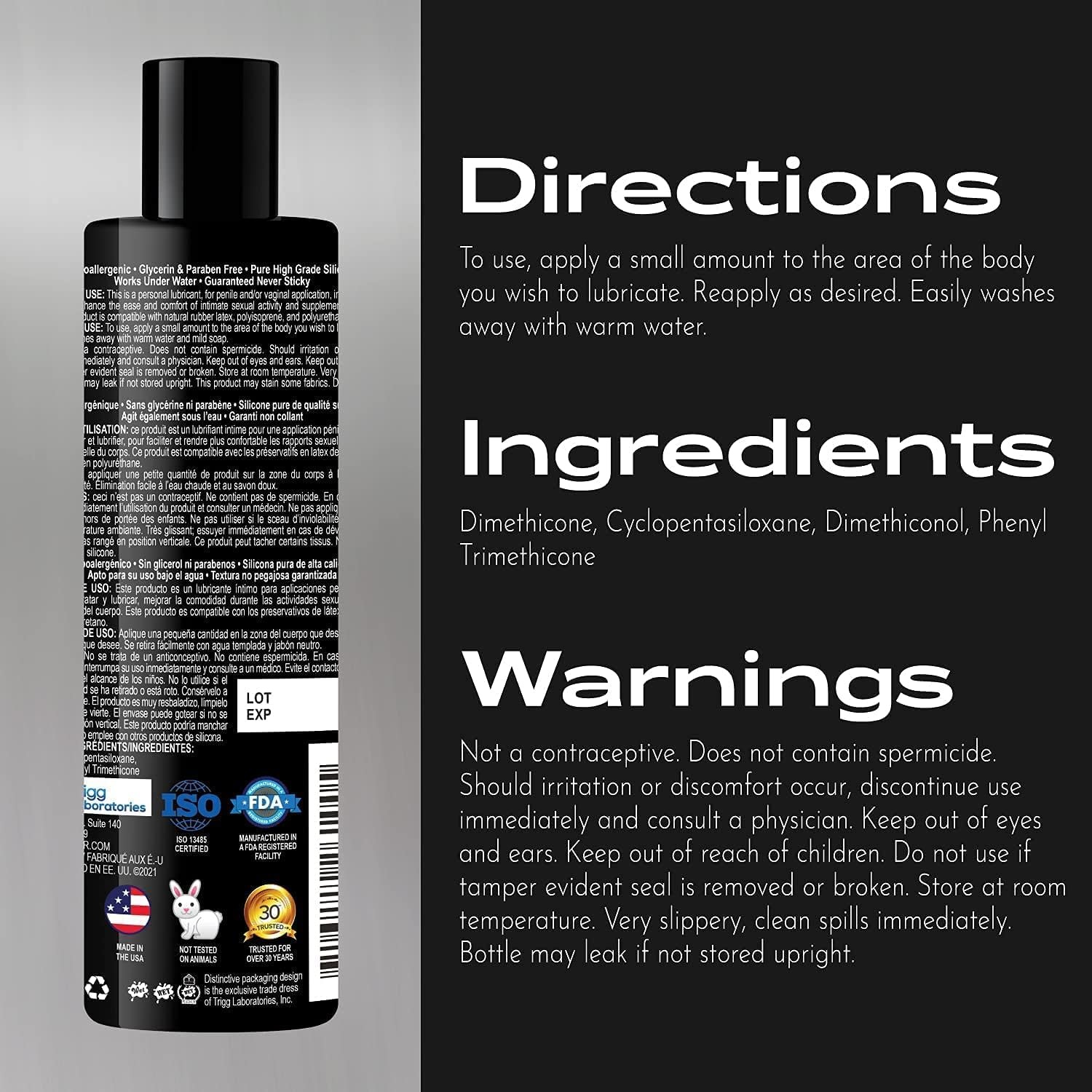 Sexual Lubricant - Wet Platinum Silicone Based Lubricant 4.2oz/124ml