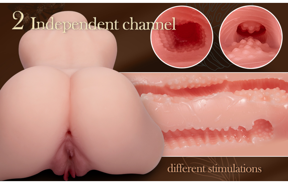 Adult Sex Toy - Realistic Vagina & Ass Masturbator Vanilla