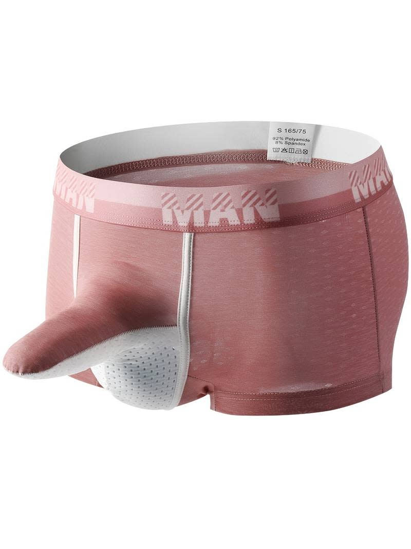 Mens Ice Silk Elephant Nose Boxer Briefs Pouch Underwear 3 pairs