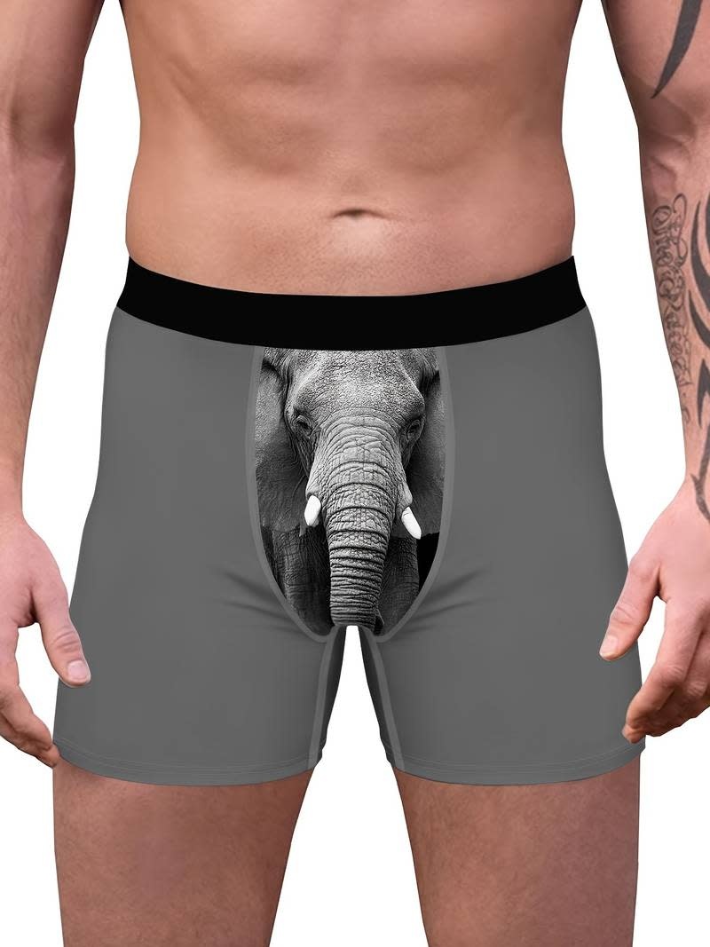 Mens Elephant Funny Novelty Pouch Boxer