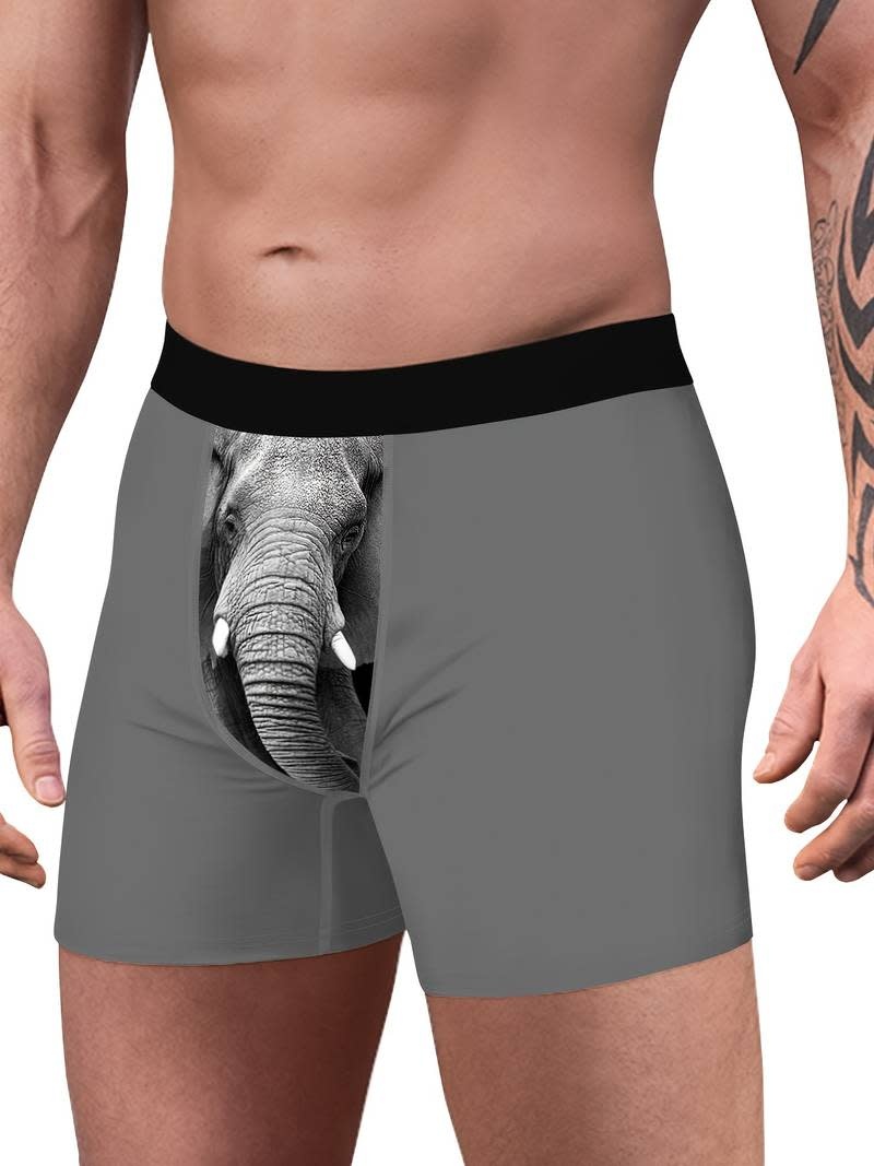 Mens Elephant Funny Novelty Pouch Boxer