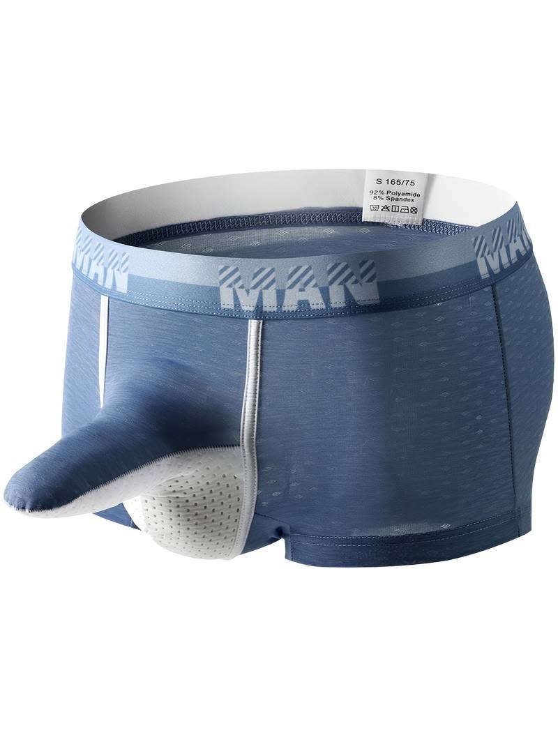 Mens Ice Silk Elephant Nose Boxer Briefs Pouch Underwear 3 pairs