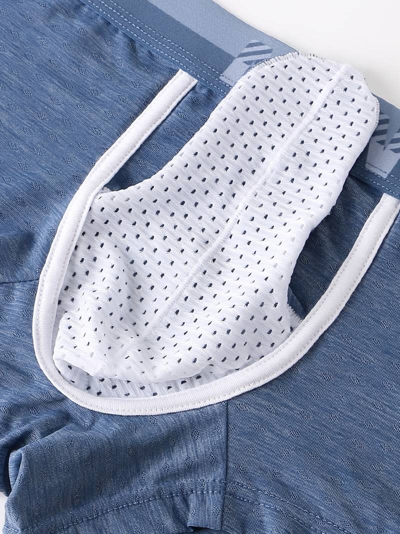 Mens Ice Silk Elephant Nose Boxer Briefs Pouch Underwear 3 pairs