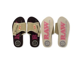 Raw - Brown/Red Velcro Sandals Size 9