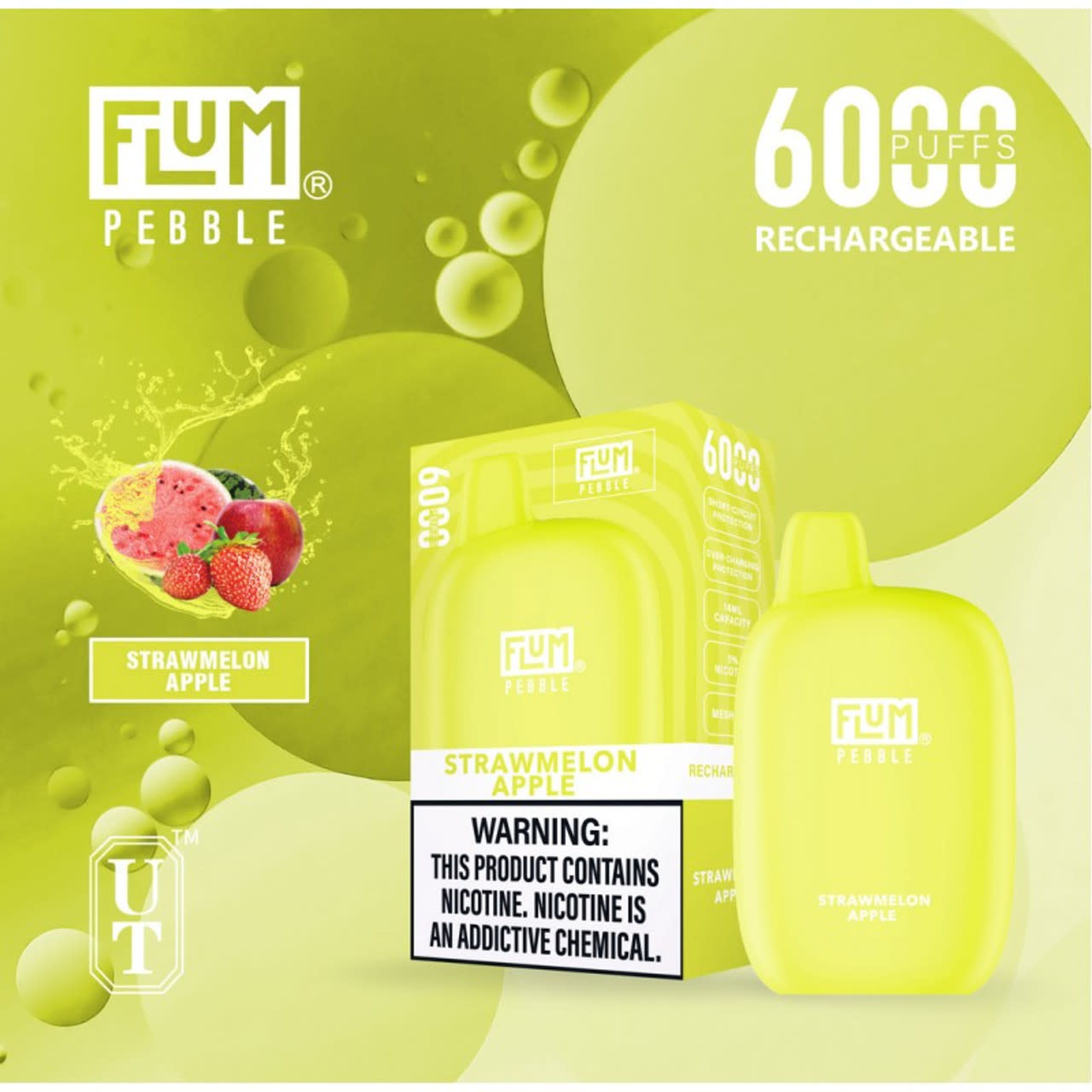 Flum - Disposable Vape PEBBLE Rechargeable 6000 Puffs