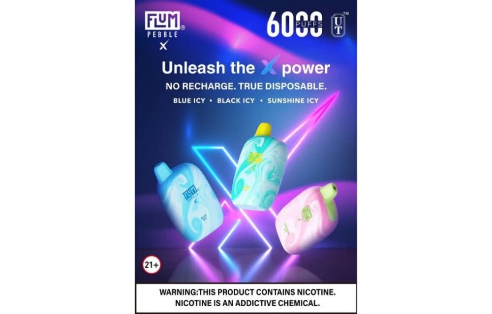 Flum - Disposable Mesh Coil Vape PEBBLE X Non-Rechargeable 6000 Puffs
