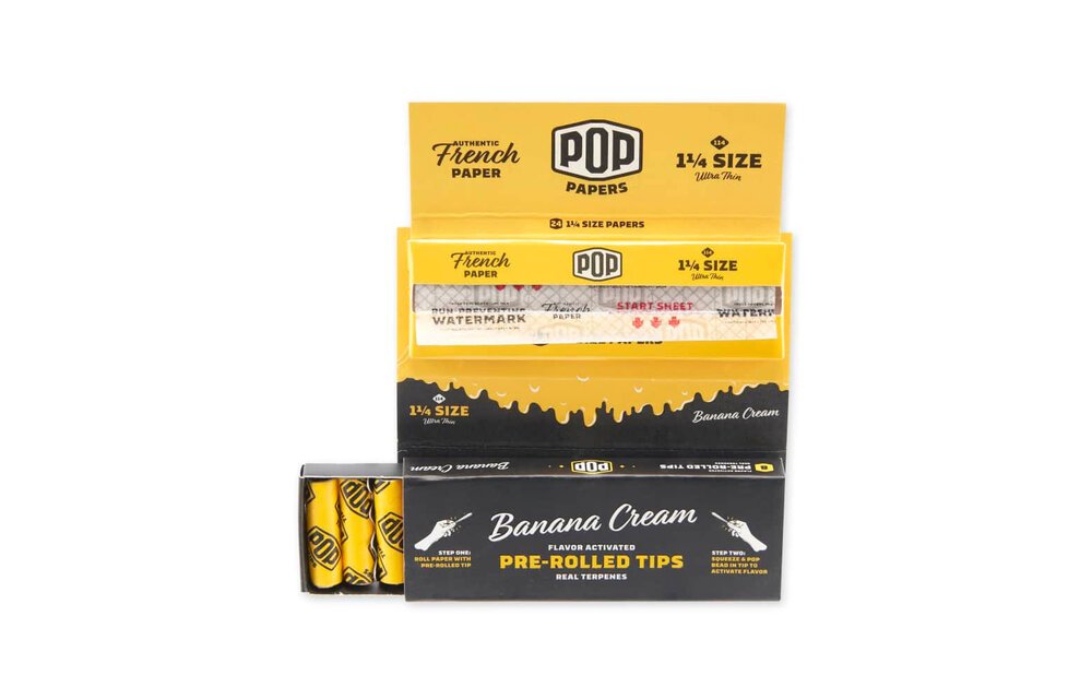 POP - Rolling Papers Banana Cream 1.25 & Tips