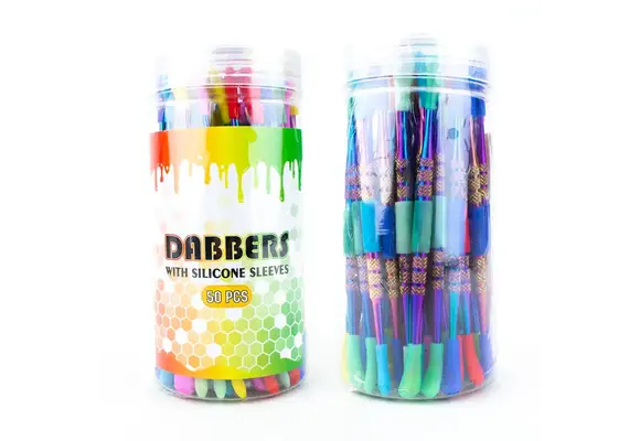 Dabbers w/ Silicone Sleeves - Concentrate Dab Tool Rainbow Anodized Stainless Steel