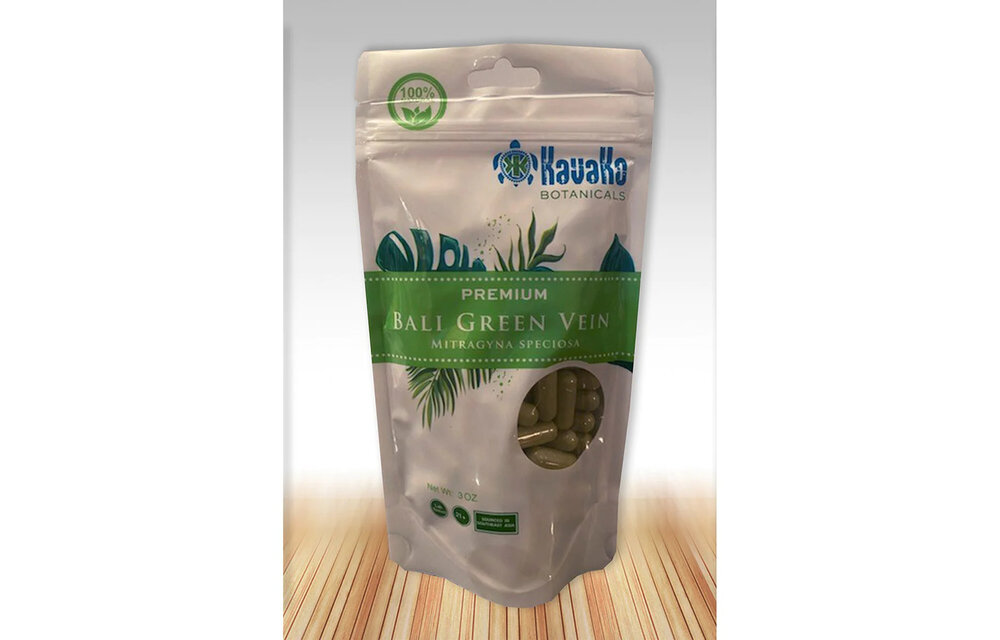 Kavako Botanicals - Kratom Capsule BALI GREEN Vein 3oz