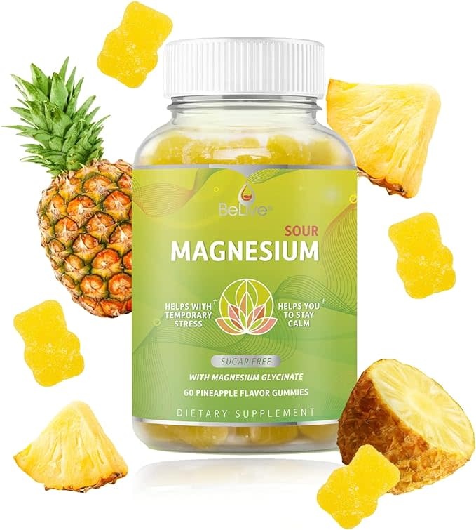 BeLive - Magnesium Glycinate Gummies Pinapple 60ct