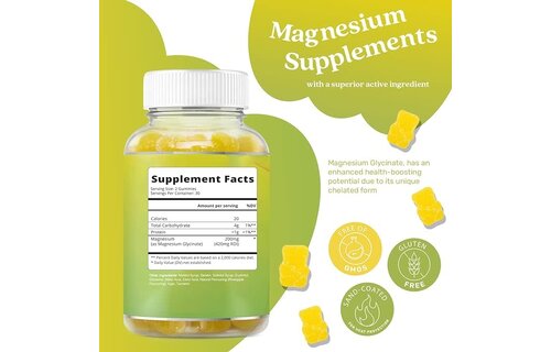 BeLive - Magnesium Glycinate Gummies Pinapple 60ct