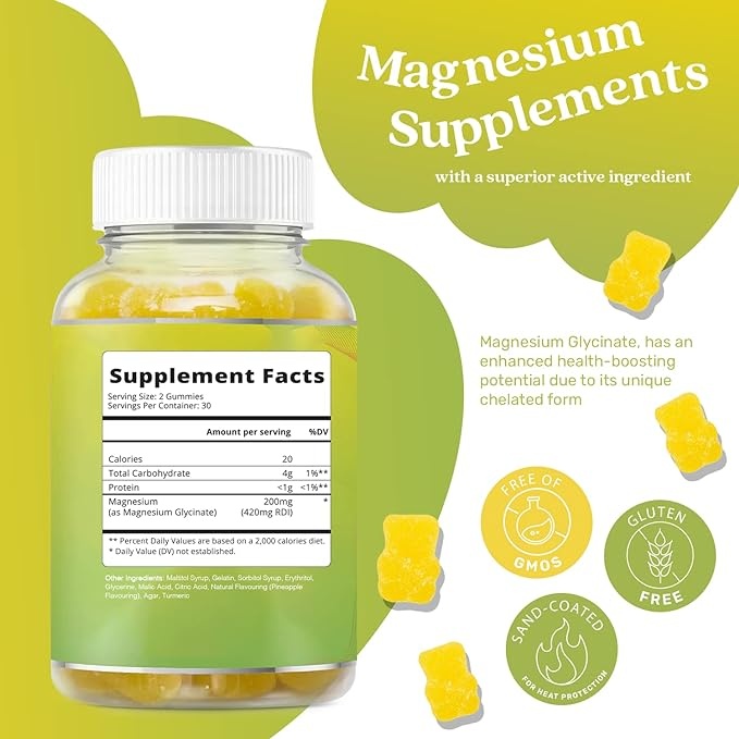BeLive - Magnesium Glycinate Gummies Pinapple 60ct