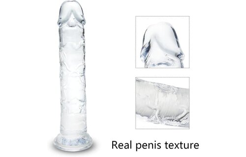 Adult Sex Toys - 7 Inches Small Clear with Strong Suction Cup Realistic Dildo for Beginner