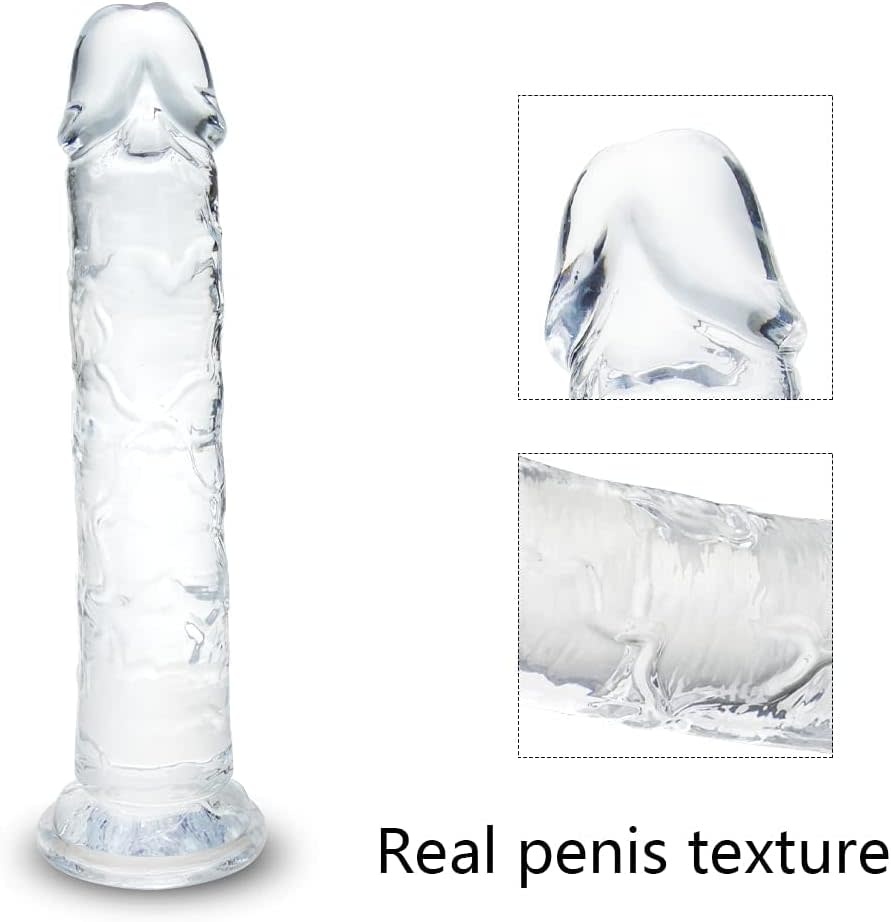 Adult Sex Toys - 7 Inches Small Clear with Strong Suction Cup Realistic Dildo for Beginner