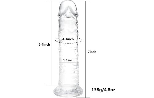 Adult Sex Toys - 7 Inches Small Clear with Strong Suction Cup Realistic Dildo for Beginner