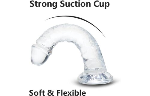 Adult Sex Toys - 7 Inches Small Clear with Strong Suction Cup Realistic Dildo for Beginner