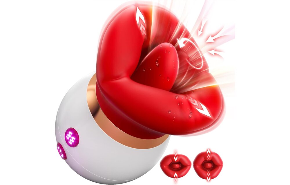 Adult Sex Toy - Mouth Shaped Sucking and Tongue Licking Vibrator for Woman
