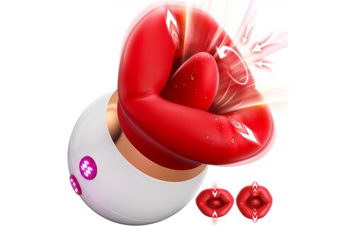 Adult Sex Toy - Mouth Shaped Sucking and Tongue Licking Vibrator for Woman