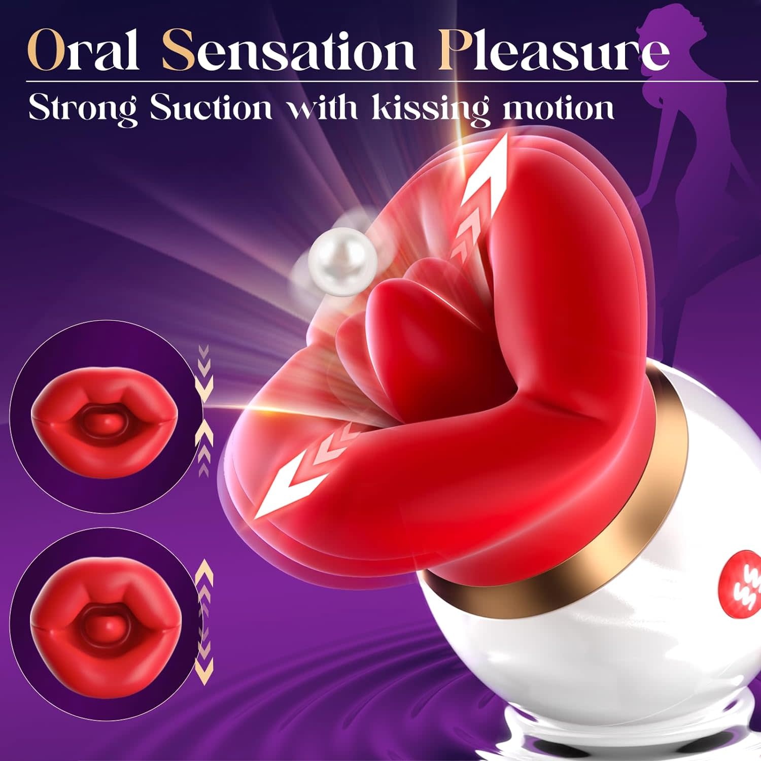 Adult Sex Toy - Mouth Shaped Sucking and Tongue Licking Vibrator for Woman