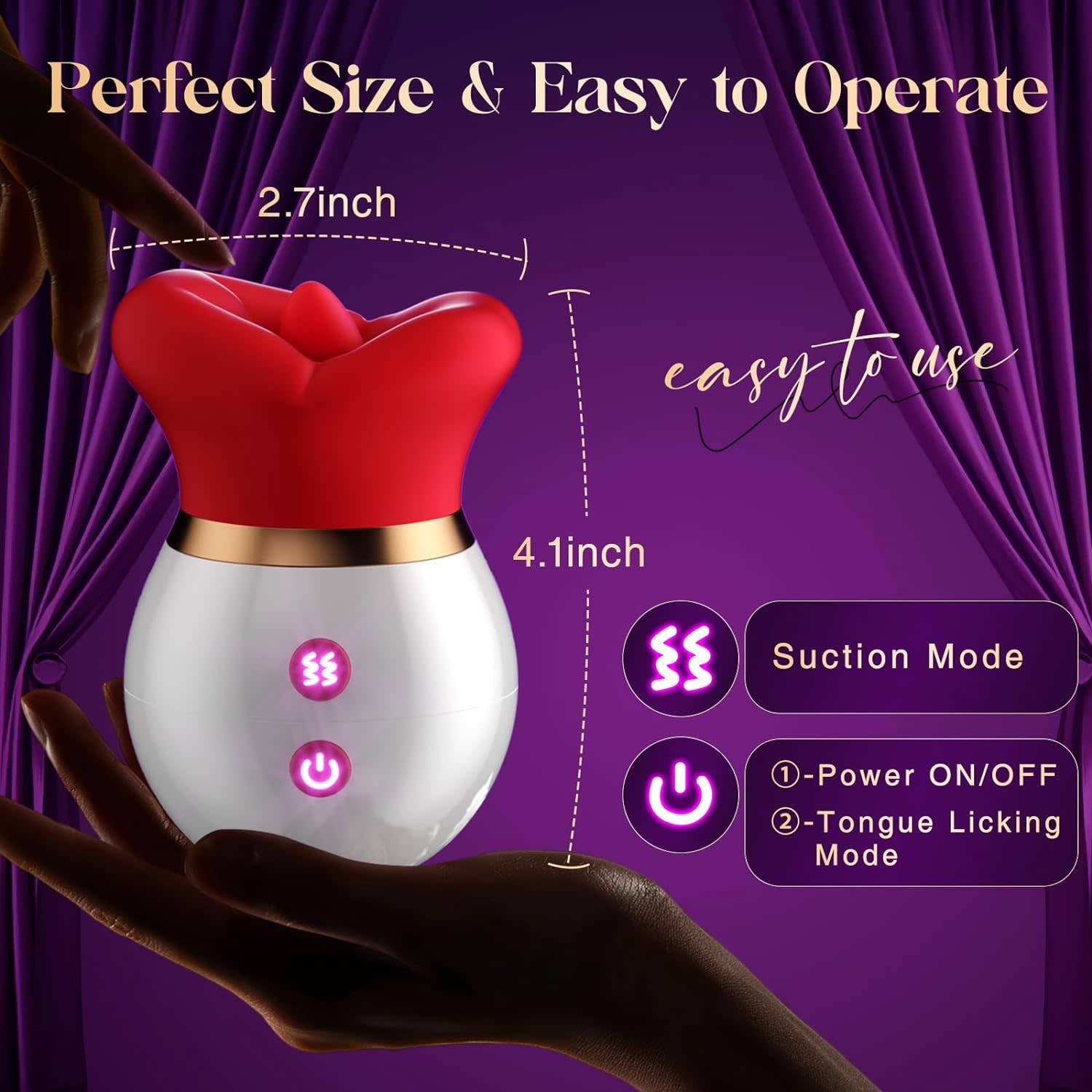 Adult Sex Toy - Mouth Shaped Sucking and Tongue Licking Vibrator for Woman