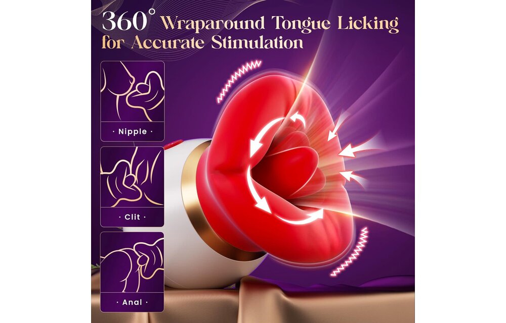 Adult Sex Toy - Mouth Shaped Sucking and Tongue Licking Vibrator for Woman