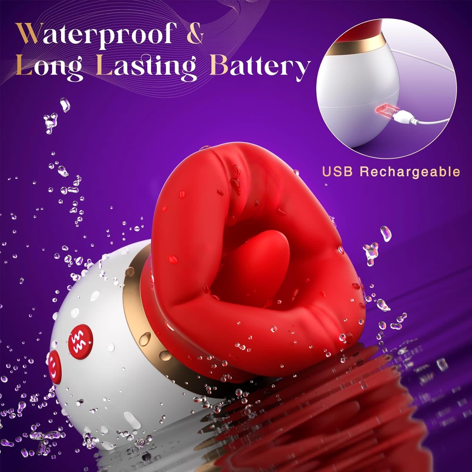 Adult Sex Toy - Mouth Shaped Sucking and Tongue Licking Vibrator for Woman