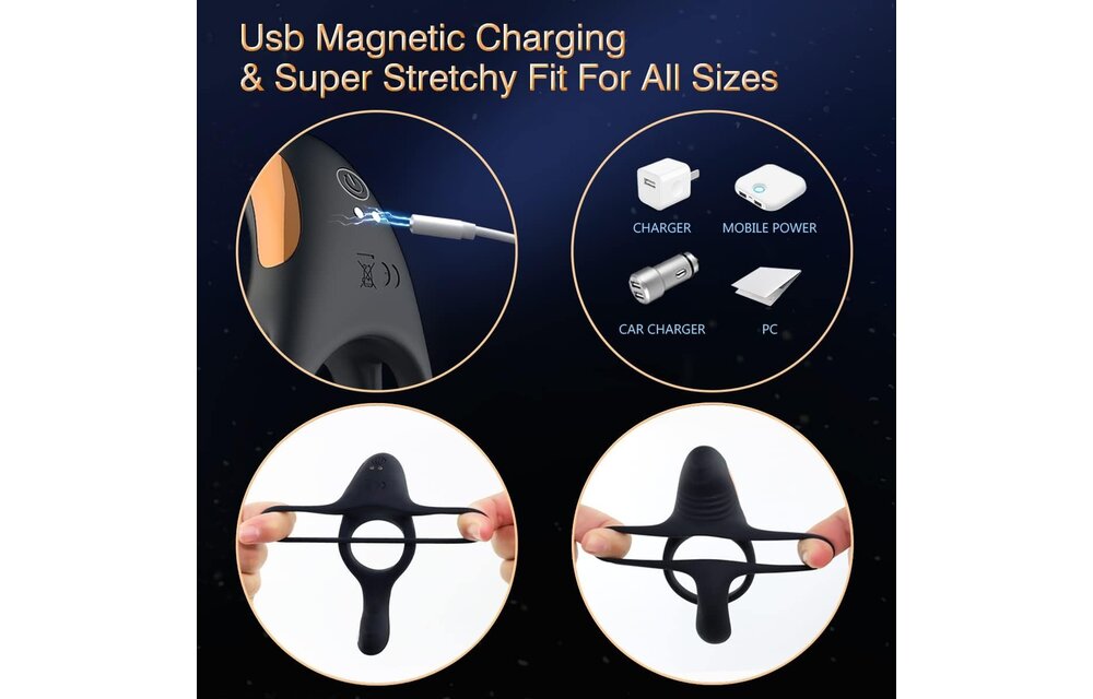Adult Sex Toy - Vibrating Cock Ring Black