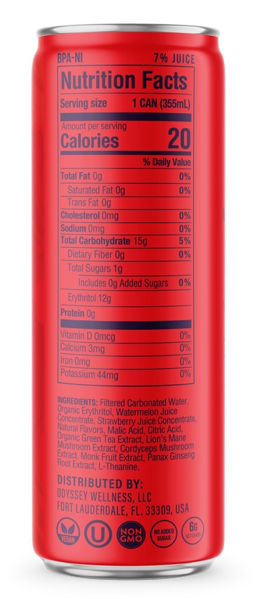 Odyssey - Sparkling Mushroom Elixir 222 Caffeine 222mg 12oz