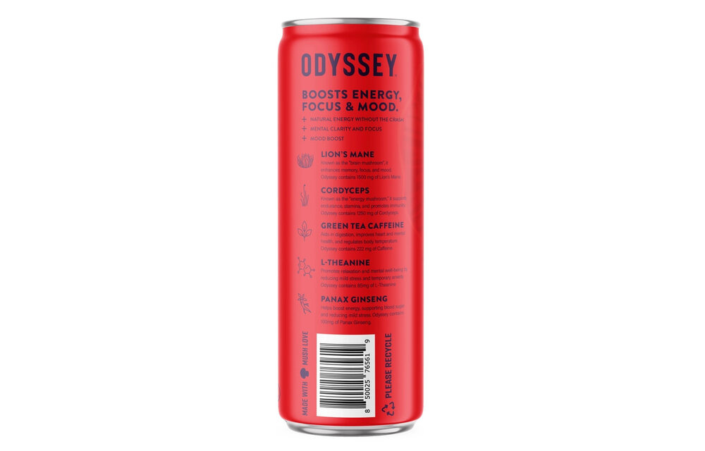 Odyssey - Sparkling Mushroom Elixir 222 Caffeine 222mg 12oz