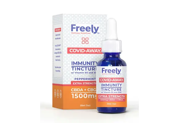 Freely - Extra Strength Peppermint Immunity Tincture w/ D3 & ZInc CBDA + CBGA 1500mg 1oz