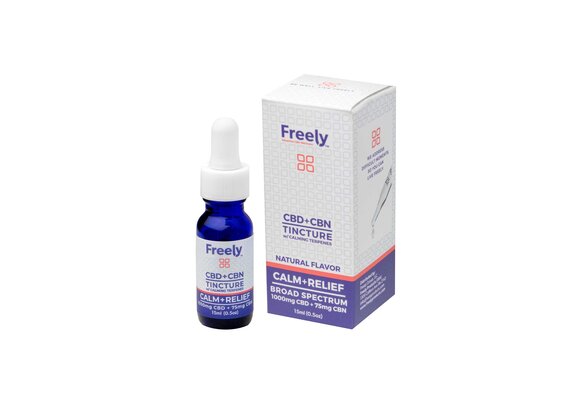 Freely - Broad Spectrum Calm + Relief Tincture 1000mg CBD + 75mg CBN w/ Calming Terpenes .5oz