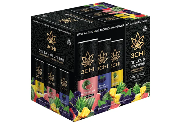 3chi - Delta 9 THC Seltzer 5mg 12oz Variety Pack