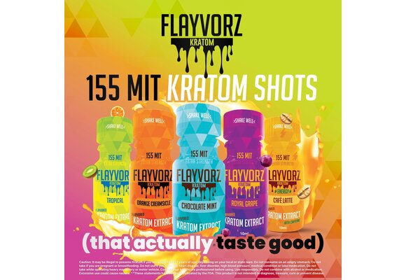 Flayvorz - Kratom Extract 155 MIT Liquid Shot 10ml