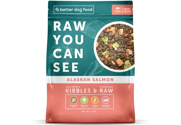 A Better Dog Food - Dog Food Kibbles & Raw Alaskan Salmon Recipe 4lbs