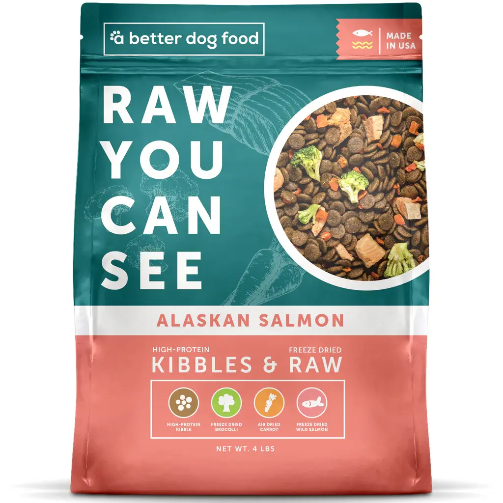 A Better Dog Food - Dog Food Kibbles & Raw Alaskan Salmon Recipe 4lbs