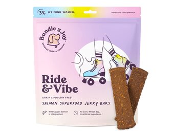 Bundle x Joy - Dog Treat Superfood Jerky Bars Ride & Vibe Salmon 16oz