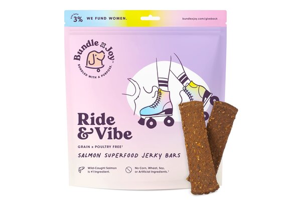 Bundle x Joy - Dog Treat Superfood Jerky Bars Ride & Vibe Salmon 16oz