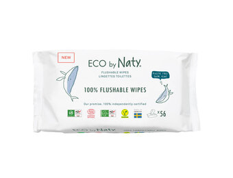 Eco by Naty - Compostable Wipes Unsceneted 56ct (single pack)