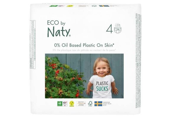 Eco by Naty - Diapers 0% Oil-Based Plastics Size 4 26ct (15-40lbs)