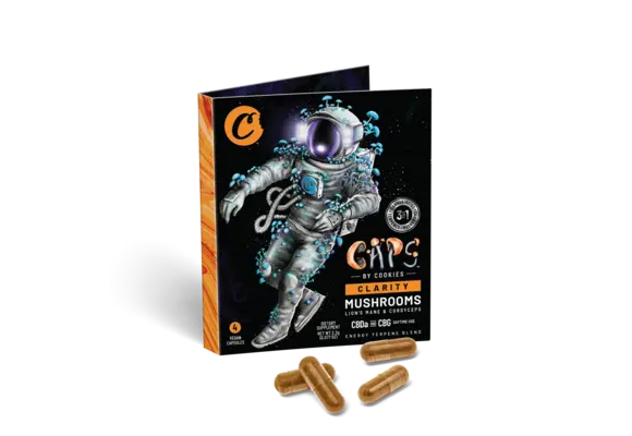 Caps by Cookies - Mushroom + CBD Capsules Clarity Lion's Mane & Cordyceps 4ct